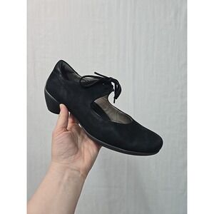 ECCO "Sculptured" Mary Jane Shoes Black Leather Pumps Women's EUR 38 (7-7.5)